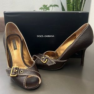 Dolce & Gabbana Celtic Ebano Brown Heels